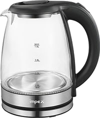 Impex STEAMER 1801 1500W 1.8 Litres Stainless Steel Electric Kettle with 360 Degree rotating base stainless steel Concealed Heating Element.