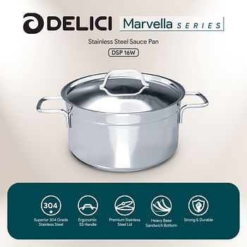 DELICI DSP 16W Stainless Steel Saucepan