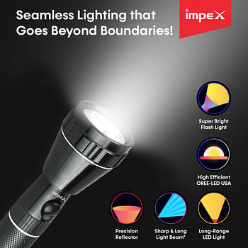 Impex LUMIN C2 2SC 1500mAh Rechargeable LED Flashlight with 3W Cree LED