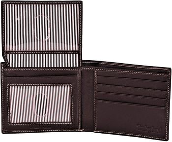 Timberland  Men's Leather Passcase Wallet with Attached Flip Pocket Brown NP0482/01