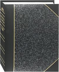 Pioneer Photo Albums BT-68 100-Pocket Leatherette Cover Ledger Style Le Memo Photo Album, 6 by 8-Inch, Silver and Black