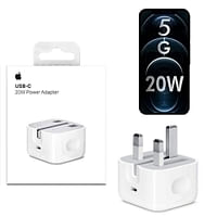 Apple 20W USB-C Power Adapter, 3 Pin, White | MHJF3ZE/A / MHJF3B/A