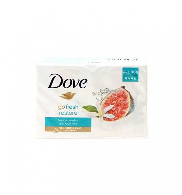 Dove Go Fresh Restore Beauty Moisturizing Cream Skin Body Bar Soap 100g, Pack of 4