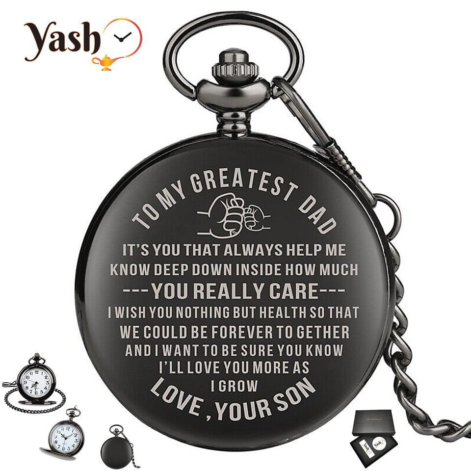 Yash Retro Style I Love You Quartz Pocket Watch ForGretest Dad - Signature Gift