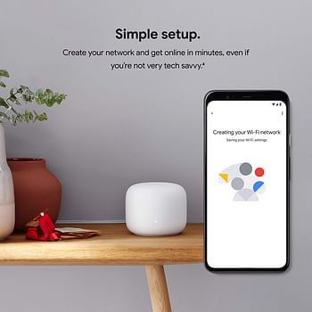 Google Nest Wifi Mesh System Router and Point - Snow