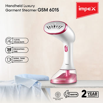 Impex GSM 6015 360ml 1640 Watts Handheld Garment Steamer