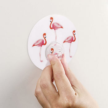 Wenko Static-Loc Wall Hook Uno Flamingo, Multi-Colour, One Size