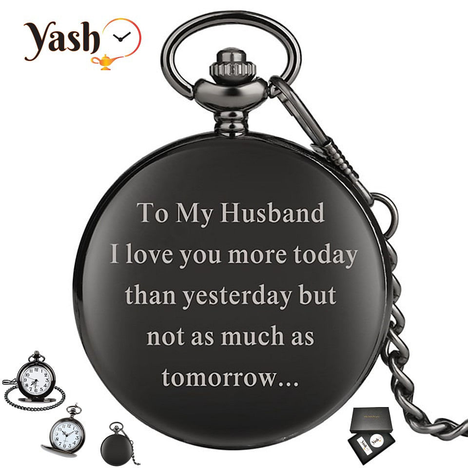 Yash Retro Style I Love You Quartz Pocket Watch For Husband - Signature Gift