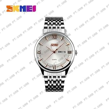 SKMEI 9091 White Dial Original Wrist Watch for Men S-RG