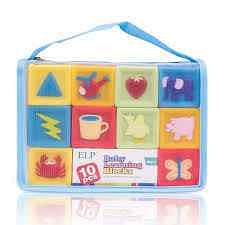 Squeeze Baby Blocks Building Blocks for Toddlers , Educational Baby Toys 6 months and up with Numbers, Shapes, Animals Textures
