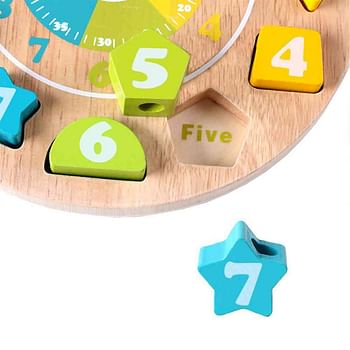 Wooden 3D Clock Bead Game Puzzle for Kids No.T-001