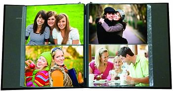 Pioneer Photo Albums 2PS-160 160-Pocket Sewn Leatherette Frame Cover Photo Album, Black