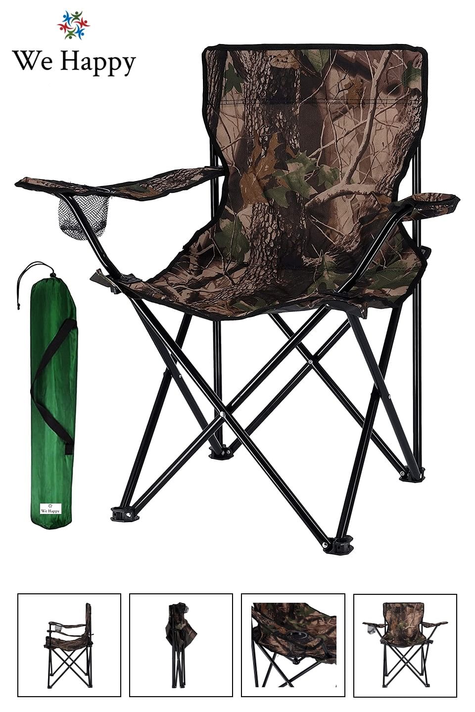 Timber Style Folding Outdoor Beach Camping Chair with Storage Cover in Assorted Colors