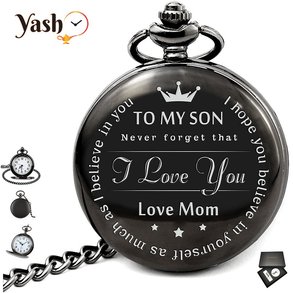 Yash Retro Style I Love You Quartz Pocket Watch - Son Forever - Emotional Gift