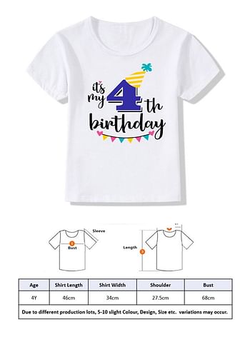 Its My 4th Birthday Party Boys and Girls Costume Tshirt Memorable Gift Idea Amazing Photoshoot Prop  - Blue