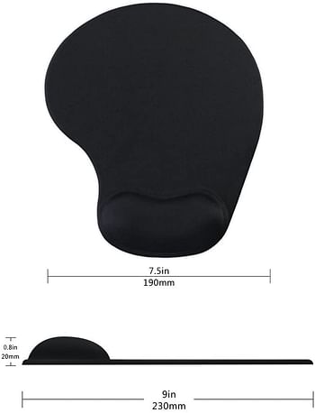 Ergonomic Mouse Pad with Gel Wrist Rest Support Comfortable Wrist Rest Mouse Pad with Non-Slip PU Base for Computer Laptop Home Office Travel