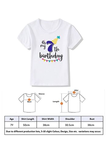 Its My 7th Birthday Party Boys and Girls Costume Tshirt Memorable Gift Idea Amazing Photoshoot Prop  - Blue