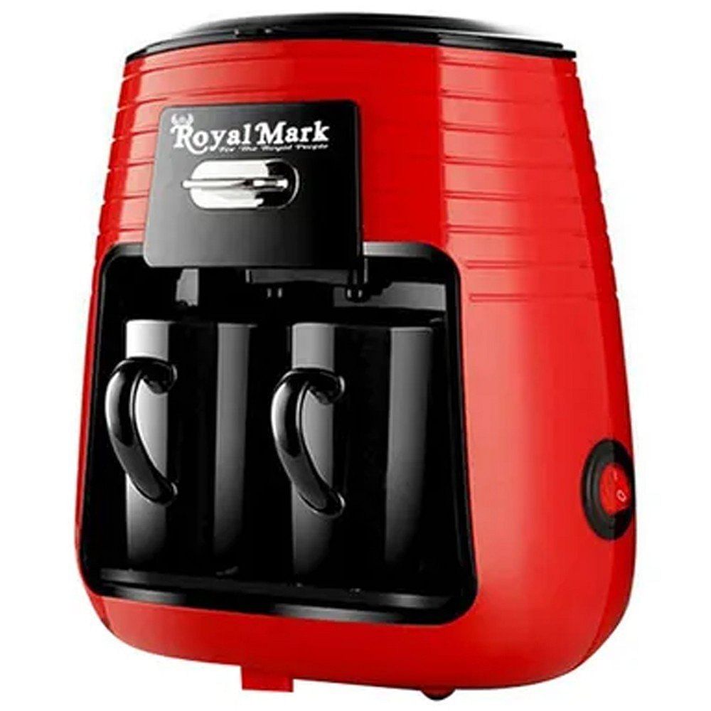 رويال مارك W RM-COF-5054 ماكينة صنع قهوة الاسبريسو مع 2 كوب 0.5 لتر 450 وات - أحمر