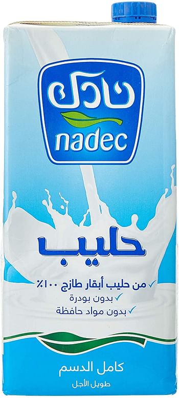 Nadec Full Fat Long Life Milk 1L (Pack of 4)