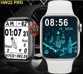 Smartwatch 2022 HW22 Pro with Wireless Charger Smart Watch 1.75inch Custom Dial Bluetooth Call 44mm Heart Rate Blood Pressure Fitness Tracker For Android / IOS  (Color : Black)
