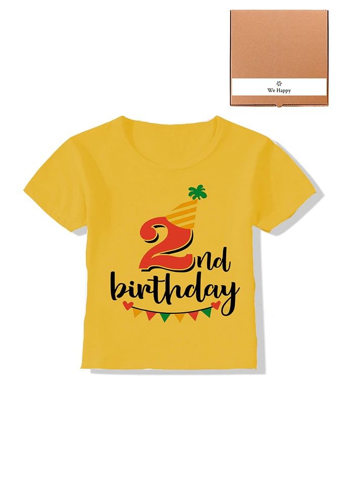 Its My 2nd Birthday Party Boys and Girls Costume Tshirt Memorable Gift Idea Amazing Photoshoot Prop  - Yellow