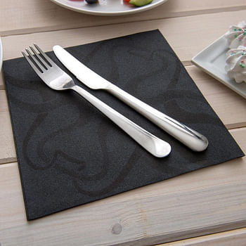 Paper Napkins, Dinner Napkins - Vintage Black - Soft & Durable - 16