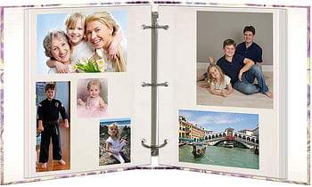 Pioneer Photo Albums TR-100/BK Magnetic 3-Ring 100 Page Photo Album, Black purple TR-100D/WR