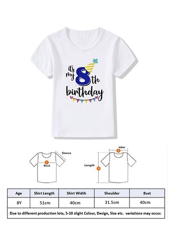 Its My 8th Birthday Party Boys and Girls Costume Tshirt Memorable Gift Idea Amazing Photoshoot Prop  - Blue