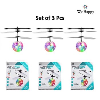 Set of 3-Pcs | Flying Ball Rechargeable Toy in Assorted Colors For Kids