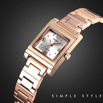 Skmei 1388 Quartz Ladies Watch Waterproof Women Bracelet  Stainless Steel -Rose Gold