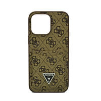 Guess 4G Double Card Triangle Hard Case For Iphone 14 Pro Max Brown