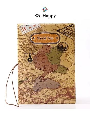 3 Pcs Trio World Trip Passport Cover | Ticket & Documents Holder - Brown, Pink & Blue