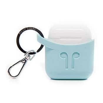 PODPOCKET Silicone Case for Apple AirPods Aqua Blue