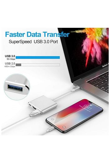 USB Type C 3 in 1 4K HDMI Switch Output USB C Charging Port For MacBook Samsung Huawei Apple Converter