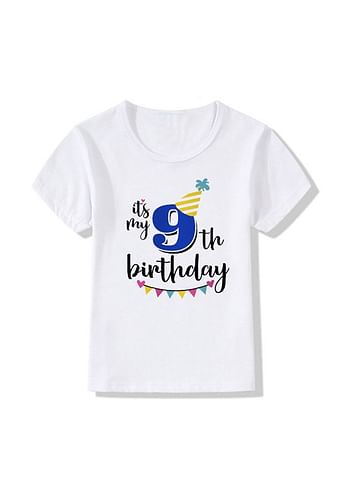 Its My 9th Birthday Party Boys and Girls Costume Tshirt Memorable Gift Idea Amazing Photoshoot Prop  - Blue