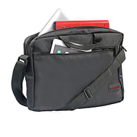 Promate Messenger Bag with Water-Resistance for 15.6-Inch Laptops, MacBook Pro, Asus, HP, Samsung, Gear-MB.Black