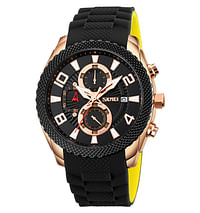 SKMEI 9269 Jam Tangan Chain Quartz Watches for Men 3ATM Waterproof Multifunction Wrist Watch RG/ Black