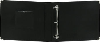 Pioneer T12JF-BK 12-Inch by 12-Inch Sewn Leatherette 3-Ring Binder, Black