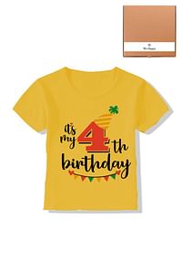 Its My 4th Birthday Party Boys and Girls Costume Tshirt Memorable Gift Idea Amazing Photoshoot Prop  - Yellow