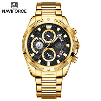 NAVIFORCE NF8021 Multifunction Men Luxury Chronograph Quartz Watch Waterproof Date Stainless Steel Sport Luminous Hands Fashion -GB