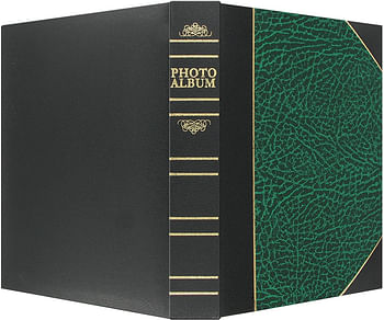 Pioneer Photo Albums BT-68 100-Pocket Leatherette Cover Ledger Style Le Memo Photo Album, 6 by 8-Inch, Green and Black