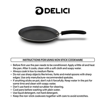 DELICI ATP28GE Dark spatter Coating Aluminium Non-Stick Tawa Pan