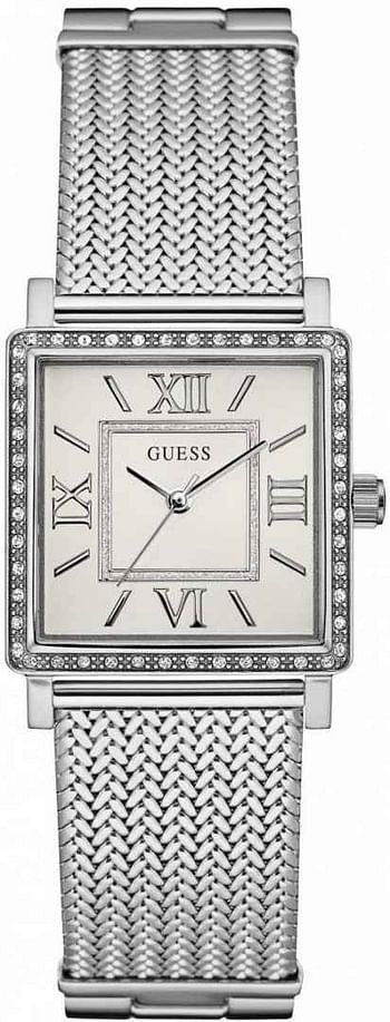 Guess Women's Silver Dial Stainless Steel Band Watch- W0826L1