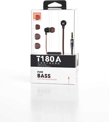 JBL T180A-BK Stereo In-Ear Headphones - Black