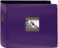 Pioneer Sewn Leatherette 3-Ring Binder 12"X12"-Bright Purple