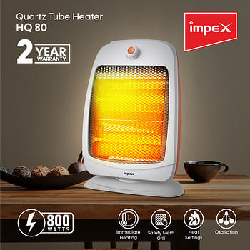 Impex HQ 80 Quartz Tube Heater Featuring Immediate Heating