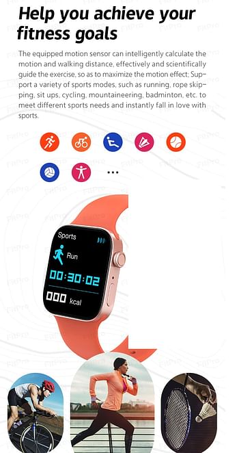 Smartwatch 2022 TK700 Series 7 Full Display  Heart Rate Waterproof Bluetooth Call Sport Watch For IOS Android - Red