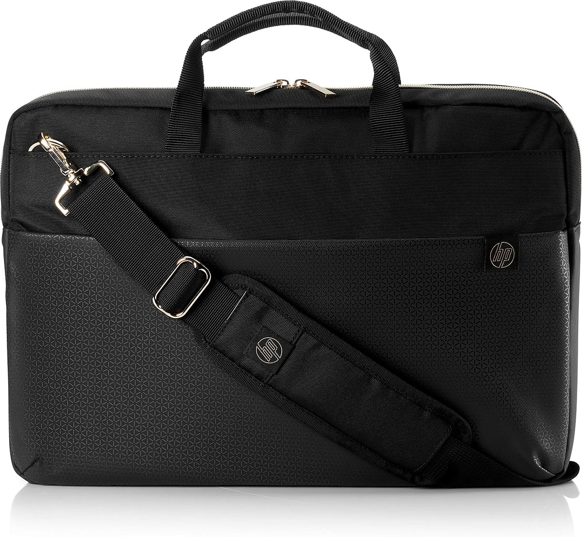 HP Top load 15.6" Pavilion Briefcase, Duotone Briefcase, Accent Black/Gold/ Silver