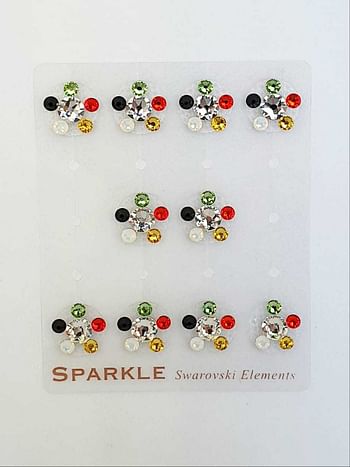 Swarovski Crystals Elements Ear Seeds Non - Piercing Flowers