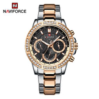 NAVIFORCE NF9196D Golden Men's Quartz Watch Stainless Steel Wristwatch.